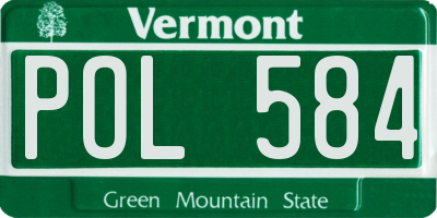 VT license plate POL584