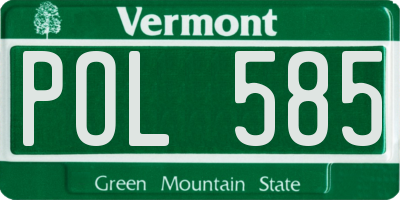 VT license plate POL585