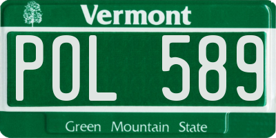 VT license plate POL589