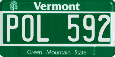 VT license plate POL592