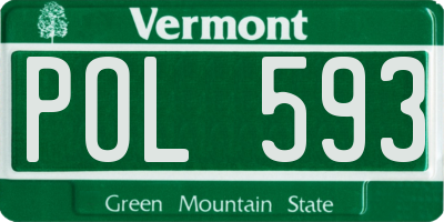 VT license plate POL593