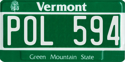 VT license plate POL594