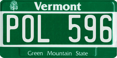VT license plate POL596