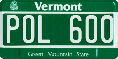 VT license plate POL600