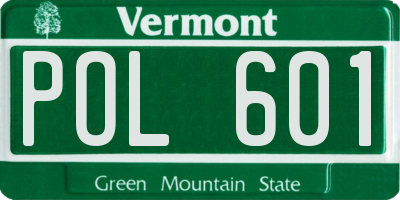 VT license plate POL601