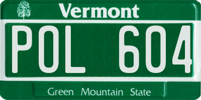 VT license plate POL604