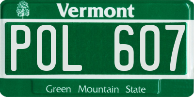 VT license plate POL607