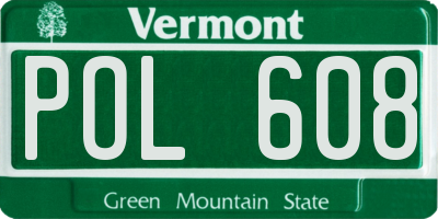 VT license plate POL608