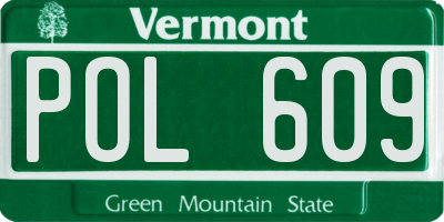 VT license plate POL609