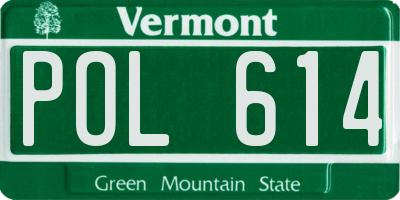 VT license plate POL614