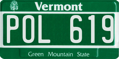 VT license plate POL619