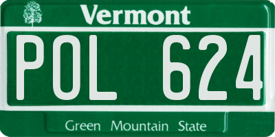 VT license plate POL624