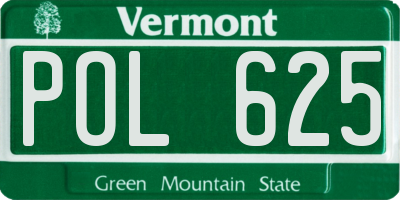 VT license plate POL625