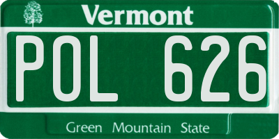 VT license plate POL626