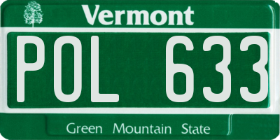 VT license plate POL633