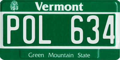 VT license plate POL634