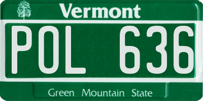 VT license plate POL636