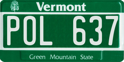VT license plate POL637