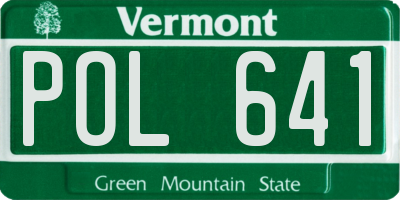 VT license plate POL641