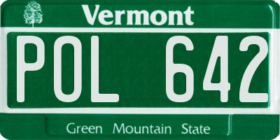 VT license plate POL642