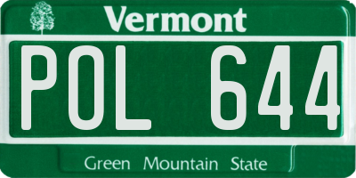 VT license plate POL644