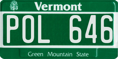 VT license plate POL646