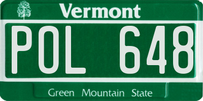 VT license plate POL648