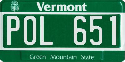 VT license plate POL651