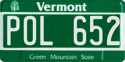 VT license plate POL652