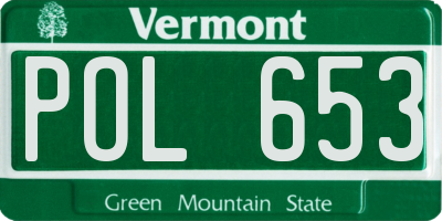 VT license plate POL653