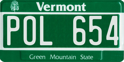 VT license plate POL654