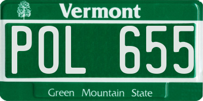 VT license plate POL655