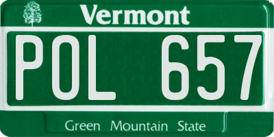 VT license plate POL657