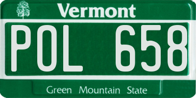 VT license plate POL658