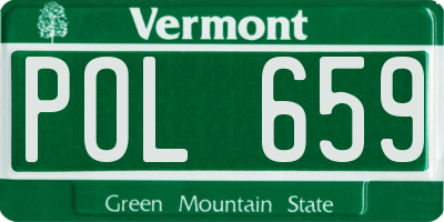 VT license plate POL659