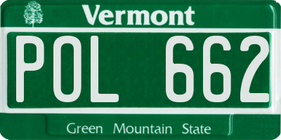VT license plate POL662