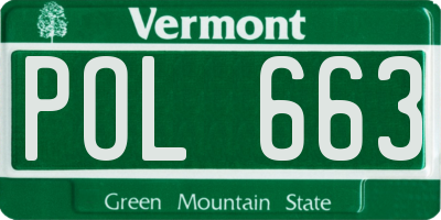 VT license plate POL663