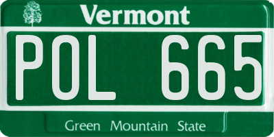 VT license plate POL665