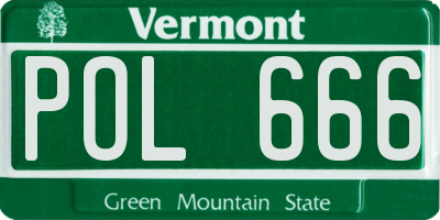 VT license plate POL666