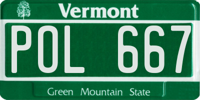 VT license plate POL667