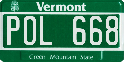 VT license plate POL668