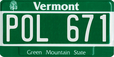VT license plate POL671
