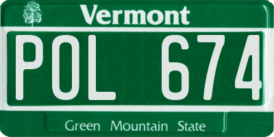VT license plate POL674