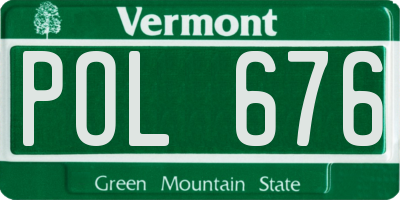 VT license plate POL676