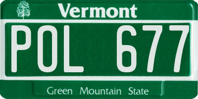 VT license plate POL677
