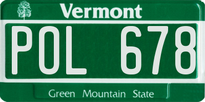 VT license plate POL678