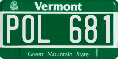 VT license plate POL681