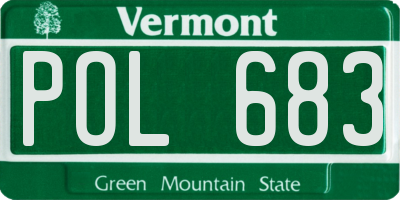 VT license plate POL683
