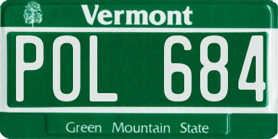 VT license plate POL684