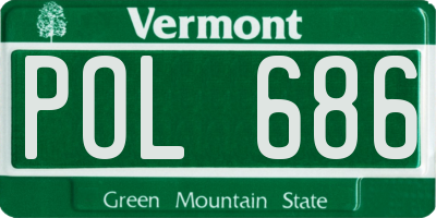 VT license plate POL686
